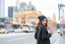 Portrait of Asian women travel in Melbourne the most liveable city in the world of Victoria state of Australia.