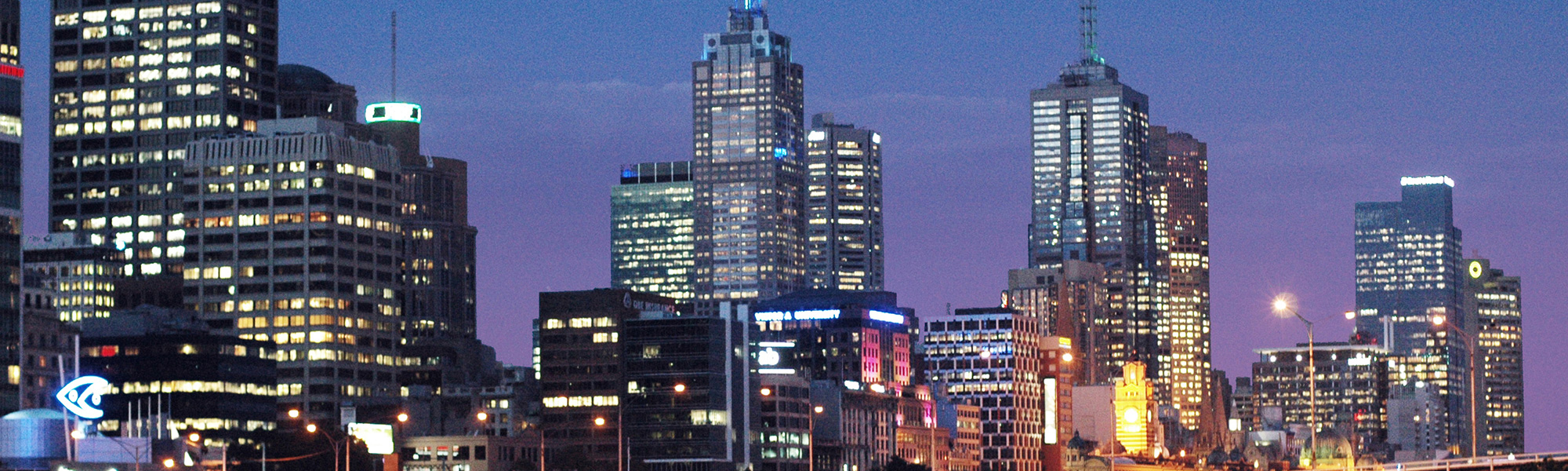 Melbourne skyline at night