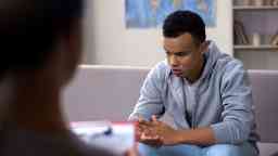 Male African American in a counselling mental health consultation.