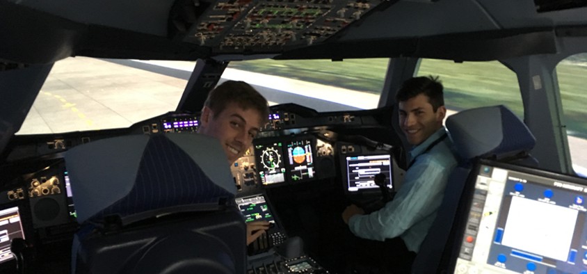 Airbus A350 simulator, Toulouse, France.
